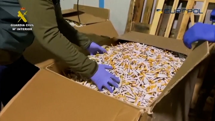 Millions of cigarettes seized in Spanish police raid of illegal tobacco factories