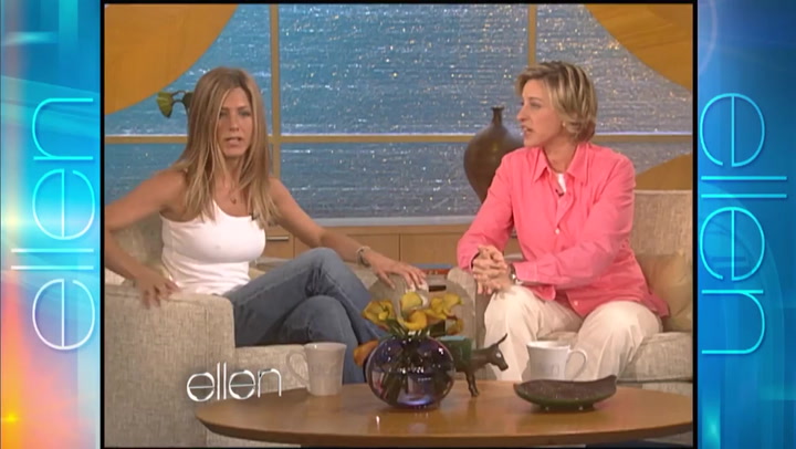 Ellen DeGeneres welcomes Jennifer Aniston as first-ever on-set interview