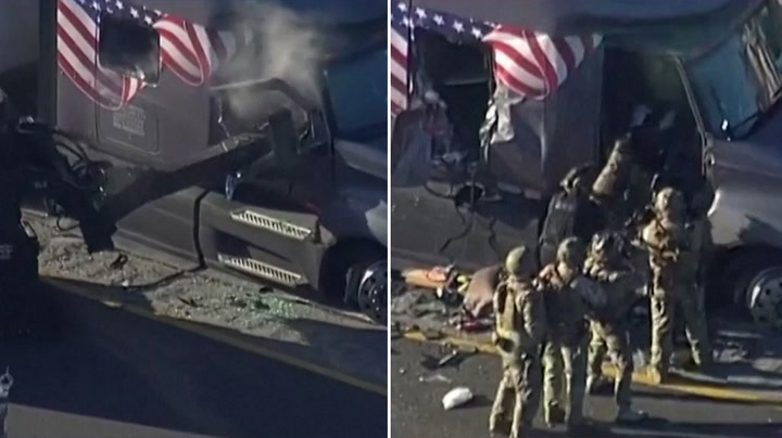 SWAT rip open truck cabin with robot ending hourslong police standoff