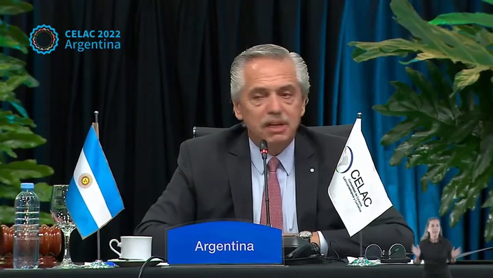 El discurso de Alberto Fernández en la apertura del foro frente a 13 presidentes latinoameri