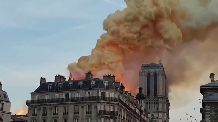 Incendio en Notre Dame: así cayó parte de la estructura de la Catedral
