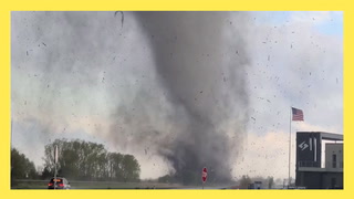 Monster tornado seen causing damage in Nebraska Friday