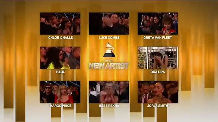Dua Lipa gana el Grammy al mejor artista - Fuente: YouTube