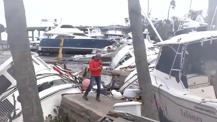 Boats destroyed by Hurricane Ian winds and surge