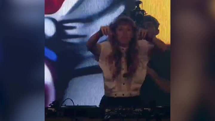 Angela Rayner dances behind turntables during charity DJ set