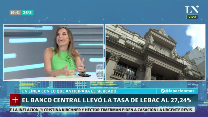 El Banco Central llevó la tasa de Lebac al 27,24%