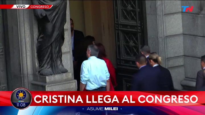 Cristina Kirchner ingresando al Congreso
