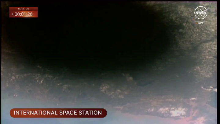 La Estación Espacial Internacional captó el eclipse desde el espacio