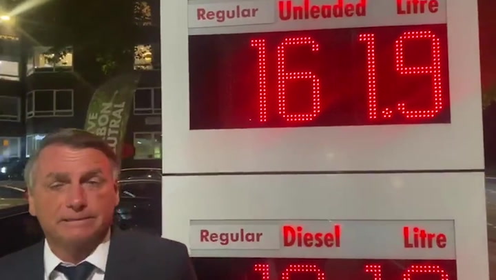 Brazil's president Jair Bolsonaro surprised by 'double' price of UK's petrol