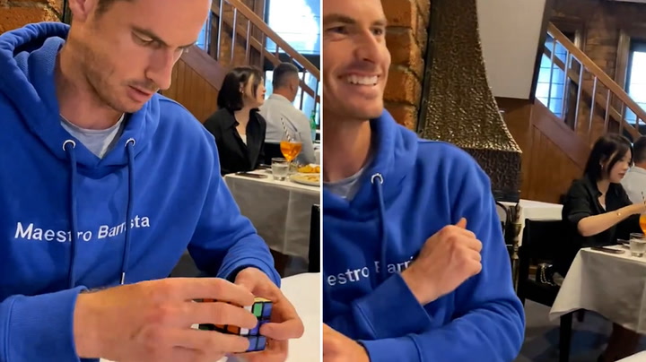 Andy Murray completes Rubik's Cube in 38 seconds at Australian Open