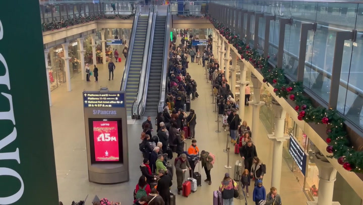 Queues stretch through St Pancras after Eurotunnel strike causes chaos