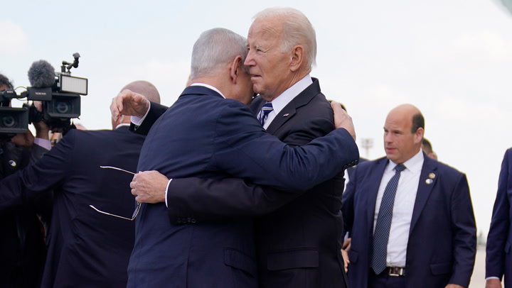 Biden arrives in Israel for talks with Netanyahu day after Gaza hospital explosion kills 500