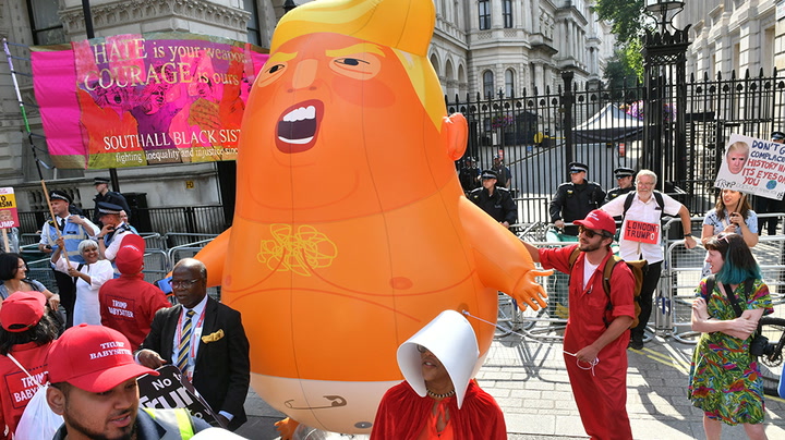 Donald Trump baby blimp inflated again to establish ‘how best to preserve it’