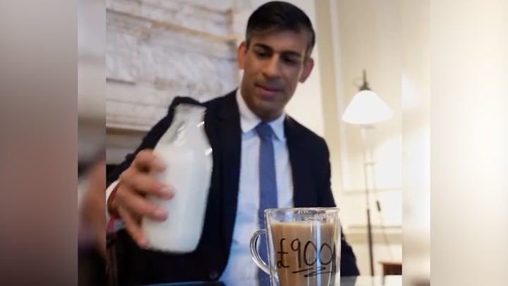 Rishi Sunak pours himself '£900 cup of coffee' in bizarre attempt at TikTok trend