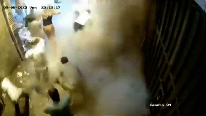 CCTV captures moment earthquake strikes busy Marrakech street