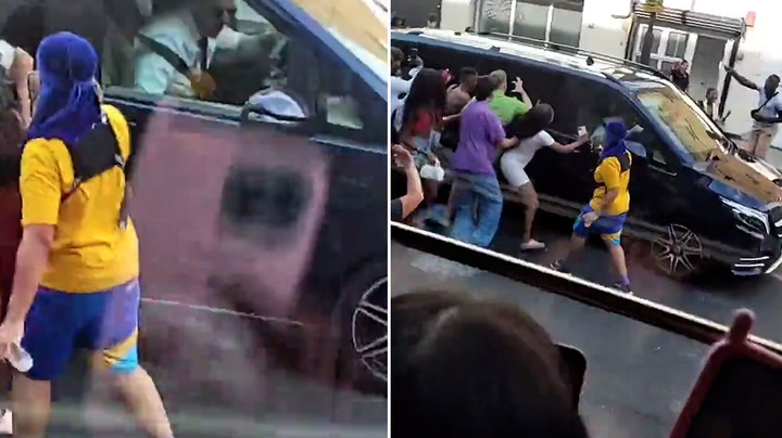 Nicki Minaj's car chased by screaming fans in Camden