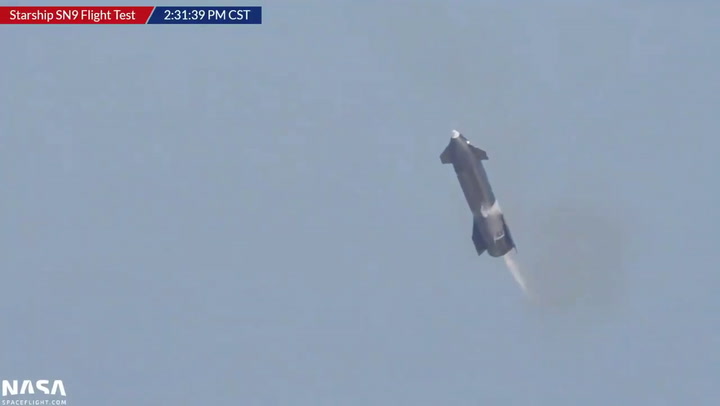 El momento en que el nuevo cohete de SpaceX explotó