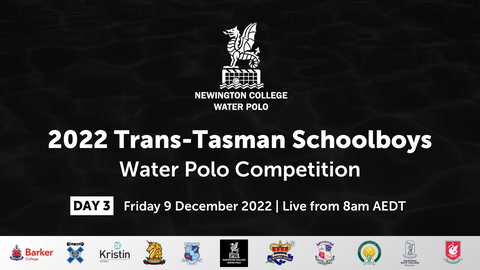 9 December - Newington Waterpolo Tournament - Day 3 Live Stream