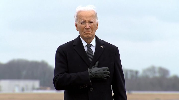 Biden attends dignified transfer for US troops killed in Jordan drone attack