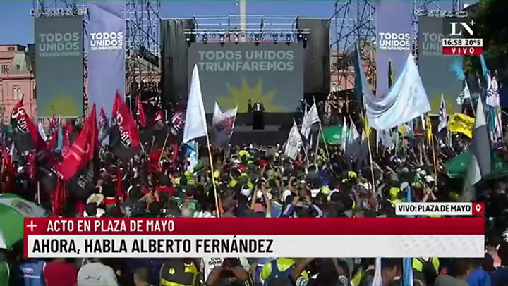 Alberto Fernández habló en Plaza de Mayo: arenga al peronismo, críticas a Macri y Milei