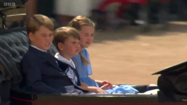 William and Kate’s children make Trooping the Colour debut alongside mother
