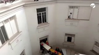 Así rescataron al joven que cayó desde la cúpula de la Galería Güemes en pleno centro