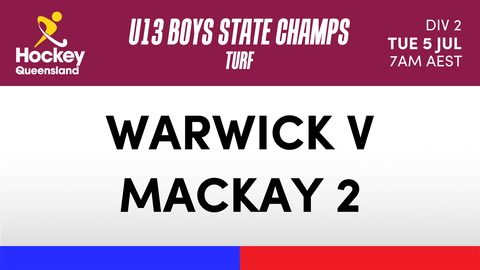 5 July - Hockey Qld U13 Boys State Champs - Day 3 - Warwick V Mackay 2