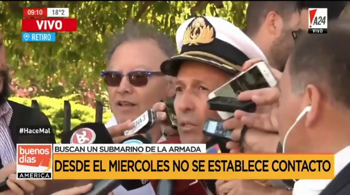 El jefe de Comunicación de la Armada admitió: 'Aún no pudimos contactar al submarino'