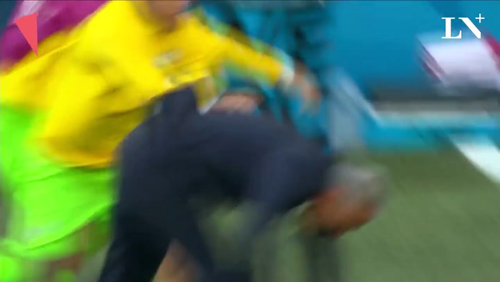 El blooper de Tite tras el primer gol de Brasil