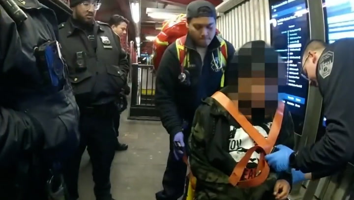 Man falls onto subway tracks seconds before train arrives