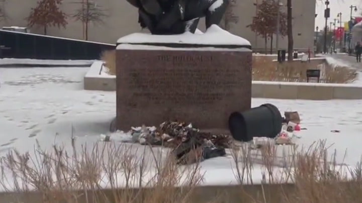 Trash dumped at Holocaust Memorial Plaza in Philadelphia