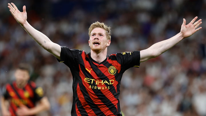 Guardiola hails 'incredible' Kevin De Bruyne as his stunning goal keeps Champions League tie in balance
