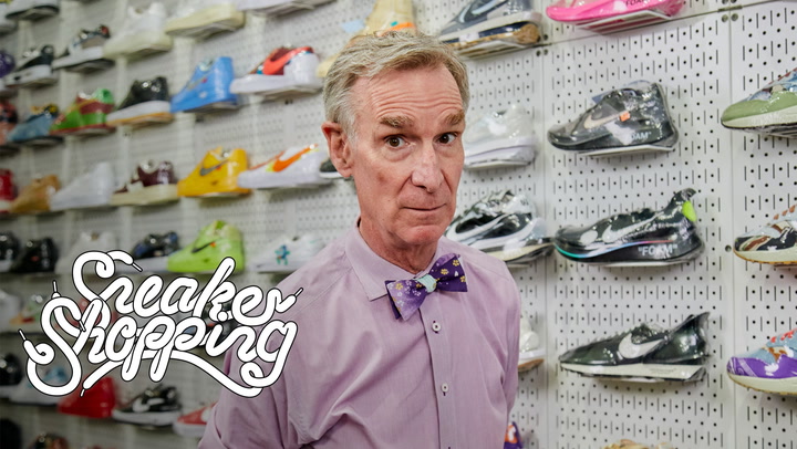 Bill Nye goes Sneaker Shopping with Complex's Joe La Puma at Stadium Goods in New York City and talks about technology in sneakers, Galaxy Foamposites, and if Air Jordans made Michael Jordan a better basketball player.
