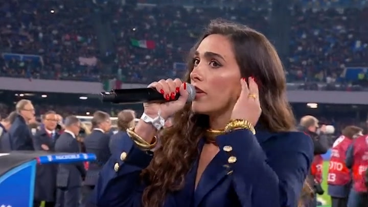 Italian-American singer butchers England's national anthem ahead of Italy clash