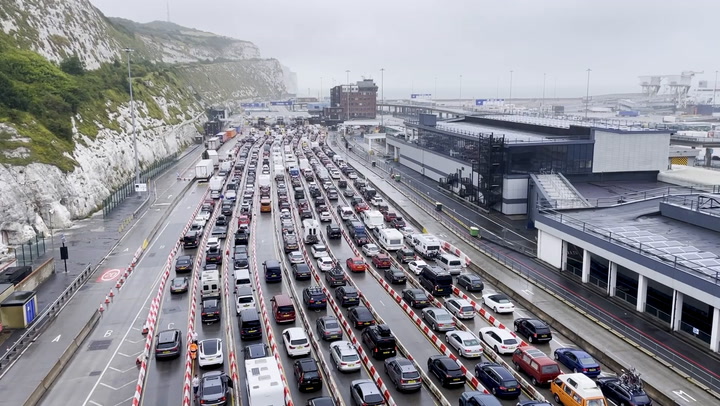 Chaos at Port of Dover as holidaymakers stuck in horrendous traffic jams