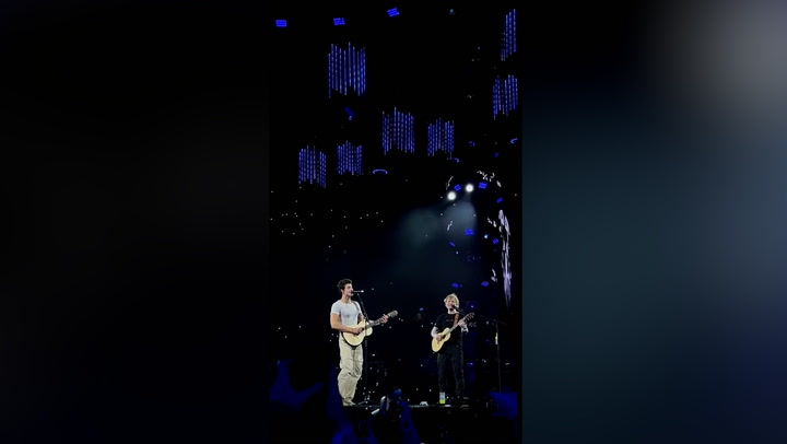 Shawn Mendes joins Ed Sheeran in surprise performance after tour hiatus over mental health