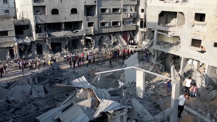 Drone footage shows wide-scale destruction in Gaza's Maghazi refugee camp