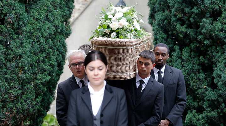 Friends and family bid farewell to Deborah James at intimate service
