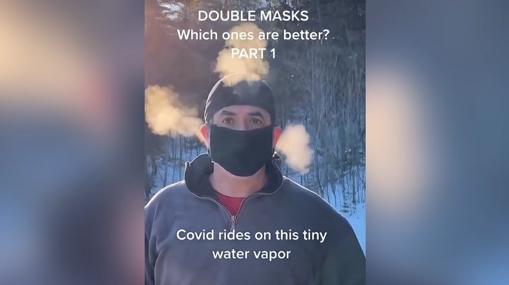 Expert shows efficacy of double masks in cold weather