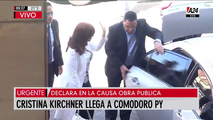 Cristina Fernández de Kirchner ya está en Comodoro Py - Gentileza: A24