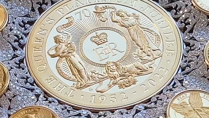 Coin worth an estimated £18.5 million unveiled to mark anniversary of Queen's death
