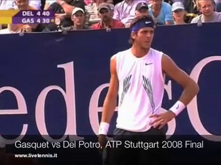 Del Potro contra Gasquet en la final del ATP Stuttgart 2008 - Fuente: YouTube