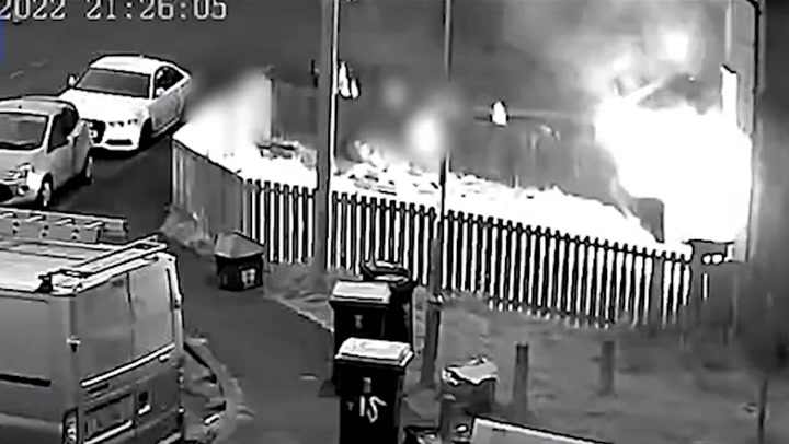 Neighbours drag mother from house fire seconds before huge explosion