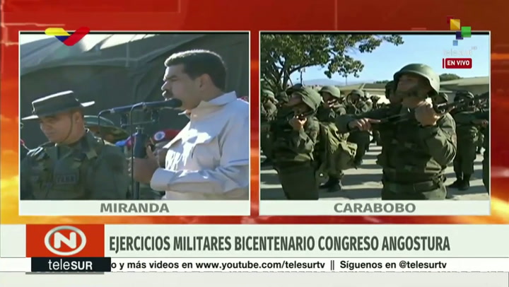 Maduro presentó los ejercicios militares 'más importantes de la historia' de Venezuela - Fuente: Tel