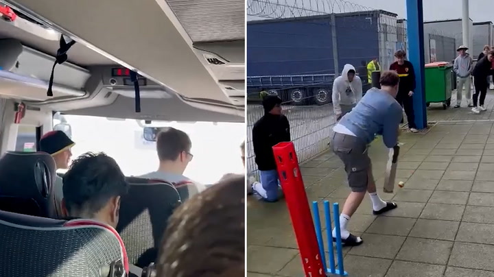 Cricketers stuck in 10-hour Dover queue play impromptu match to pass time