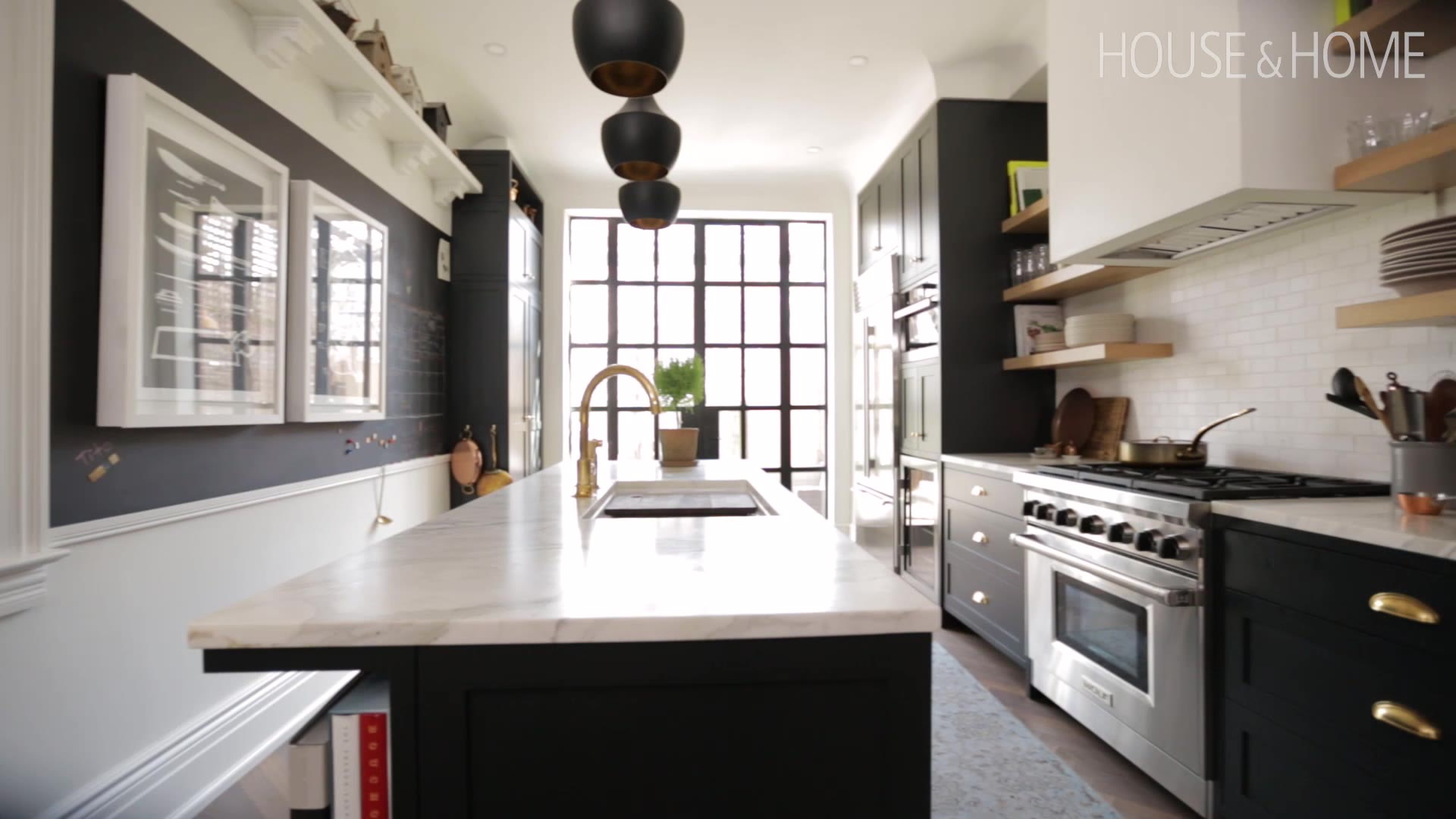 House & Home - Modern Makeover: A High-Contrast Black & Brass Kitchen