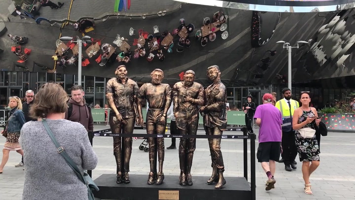 Viral 'four lads in jeans' statue unveiled in their honour
