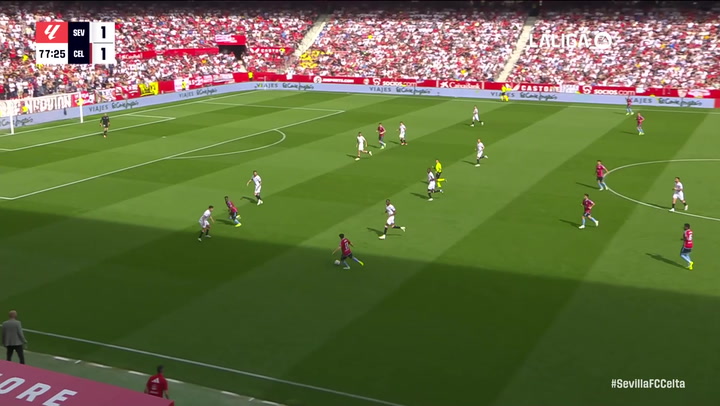 Gol de Strand Larsen (1-2) en el Sevilla 1-2 Celta