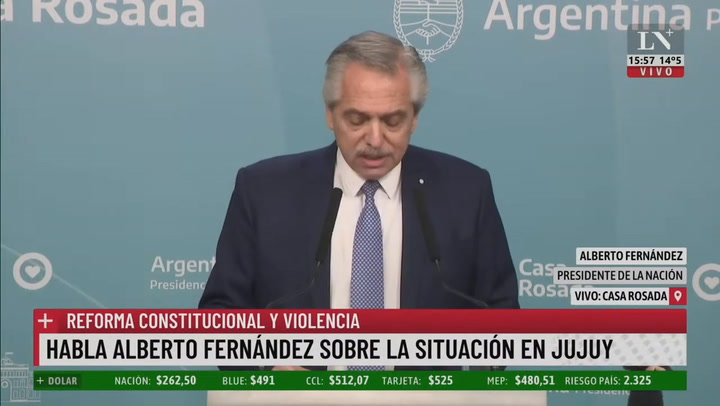 Alberto le pidió a Morales que cese la violencia en Jujuy