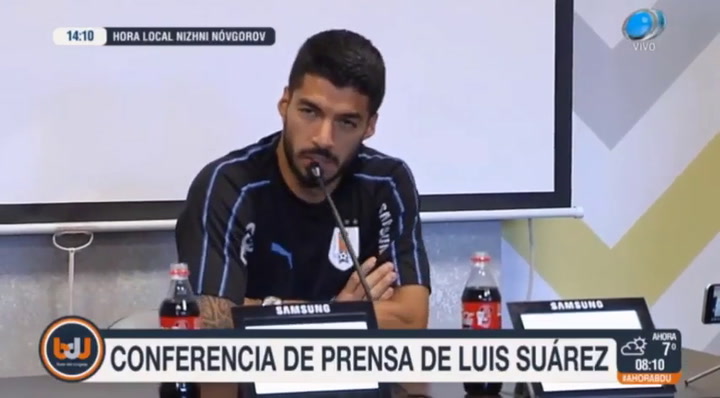 Conferencia de prensa de Luis Suárez - Fuente: Youtube